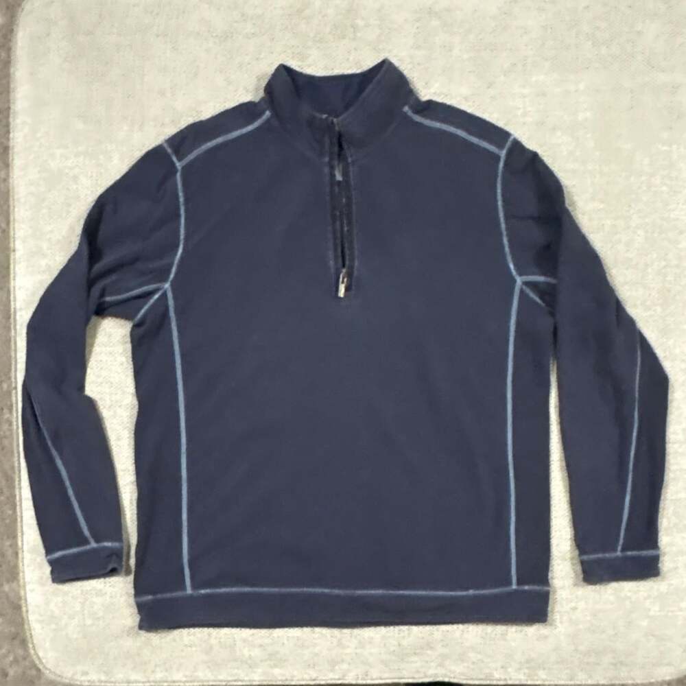 Tommy Bahama Jeans Men's Island Crafted Quarter-Zip Cotton Pullover Sweater